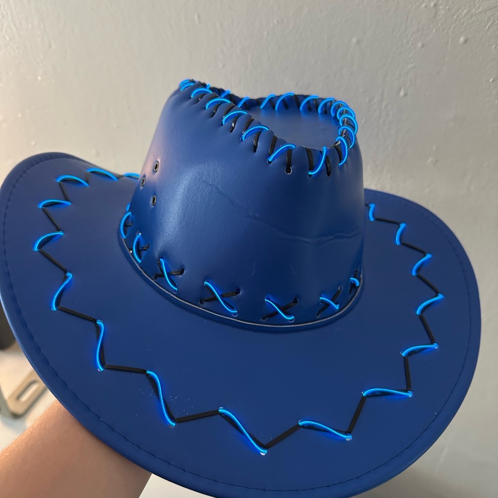 Dolls Kill Royal Blue Light Up Cowboy Hat